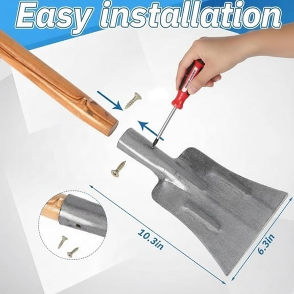 2 Pcs 59 Inch Heavy Duty Ice Chopper with Wooden Handle Steel Blade Floor Scraper Ice Snow Removal Tool Garden Shovel for Driveways Sidewalks Walkway Outdoor Road
