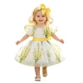 thumbnail image 4 of FYDUU Baby Girls Dress Puff Sleeves Floral Print Tulle Princess Dresses Toddler Birthday Party Wedding Gown Flower Girl Dress 18-24 Months, 4 of 9