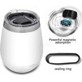 thumbnail image 3 of Magnetic Tumbler Lid, 2-Pack, Fits Yeti, Ozark Trail, Rtic Coffee Tumbler, Magnetic Slider Switch Spill Proof Tumbler Cover (Black & Seafoam), 3 of 5