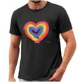 thumbnail image 4 of Busydd Pride Shirt Men LGBTQ Proud Rainbow Heart Graphic Tees Casual Comfy Short Sleeve Cotton T Shirts for Man Lightweight Versatile Round Neck Summer Tops S, 4 of 4