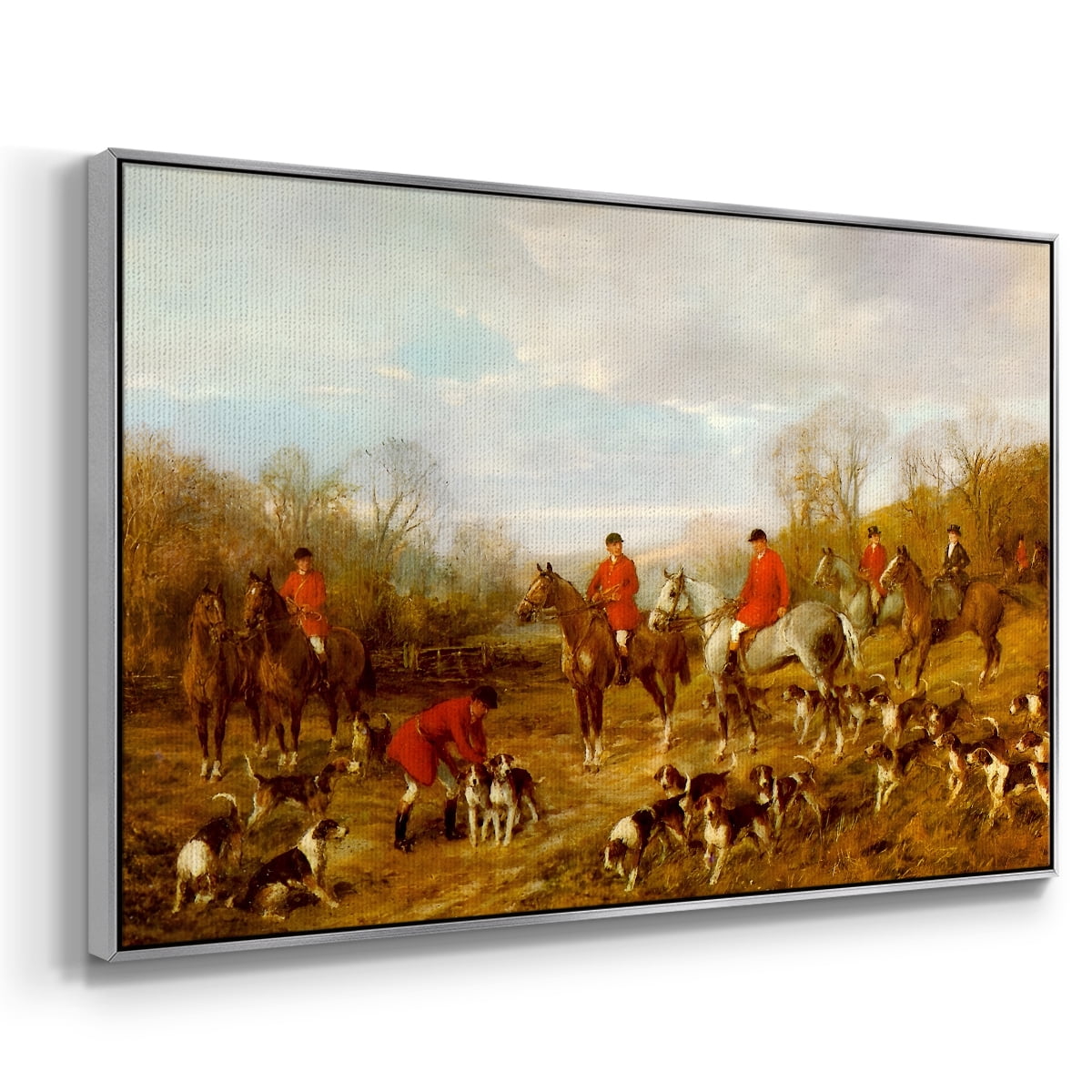 Vintage Animal Print-X By Wexford Home Framed in Silver Wood Gallery Wrapped Canvas 27 in. x 41 in.