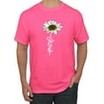 thumbnail image 1 of Wild Bobby Jesus Flower Script Inspirational/Christian Men Graphic Tee, Neon Pink, XX-Large, 1 of 6