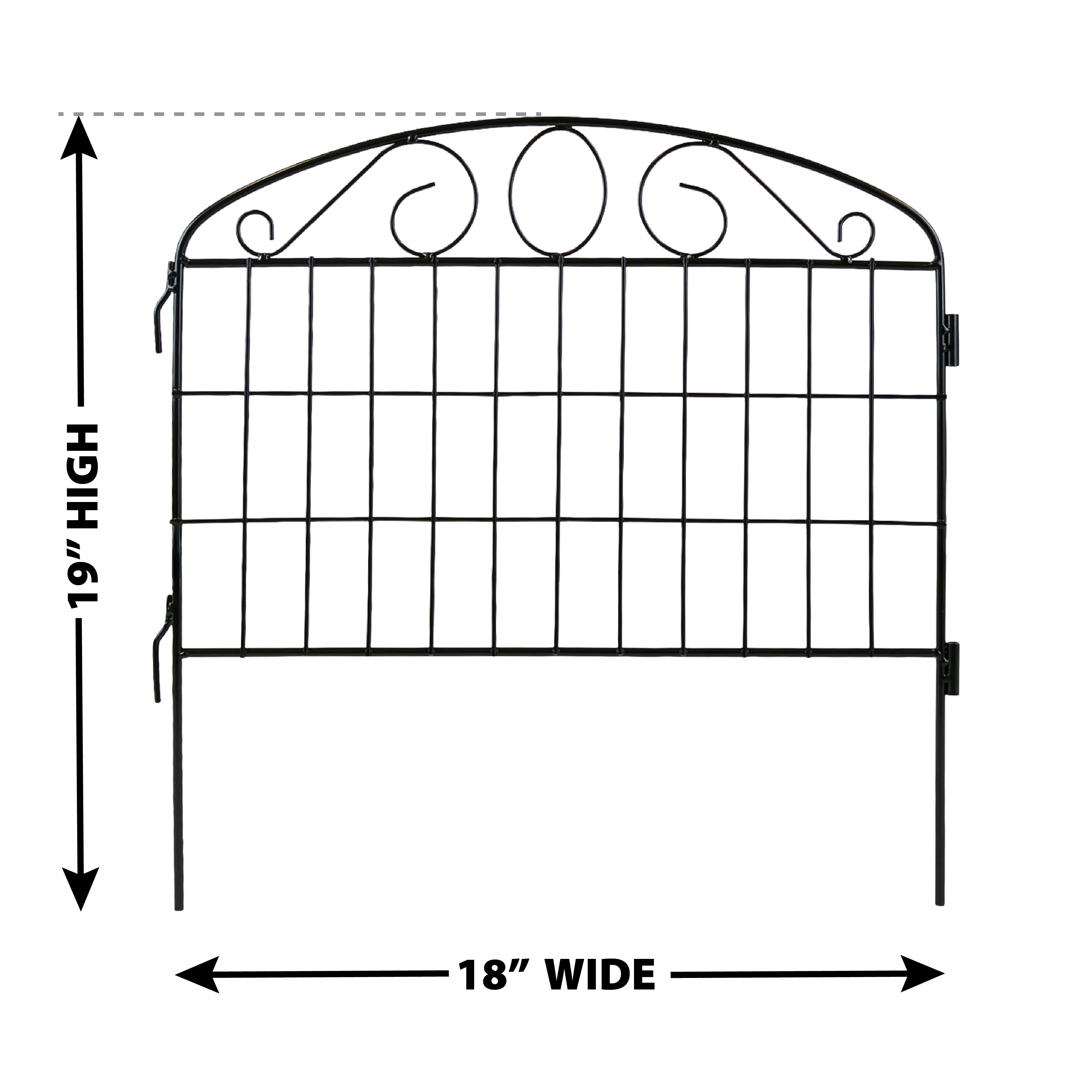 Expert Gardener 19in H x 18in W Black Steel Garden Border with Oval
