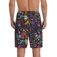 thumbnail image 3 of Kdxio Flowers And Birds Print Mens Sleep Shorts Bottoms Soft Comfy Pajama Wear Pants with Drawstring Pockets, 3 of 7