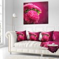 thumbnail image 2 of Designart Pink Flowers of Asters on Red - Flowers Throw Pillowwork - 16x16, 2 of 4