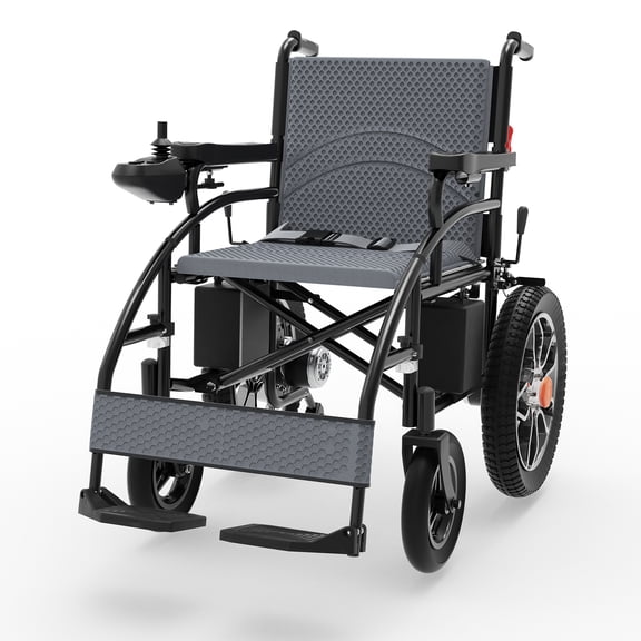 KKA Electric Wheelchair for Adults, Lightweight Foldable Chair with 500W Powerful Motor, 265LBS Loading Capacity, 20 Miles Range, All-Terrain – Black, 17.9” Seat