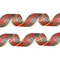 thumbnail image 3 of Cinta navideña a cuadros roja y verde - 2 metros - para coronas navideñas, recuerdos de boda, bricolaje, envoltura de regalos, 3 of 5
