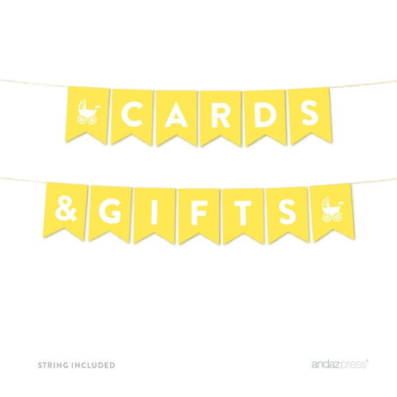 Cards & Gifts Yellow Gender Neutral Baby Shower Pennant Garland Party Banner