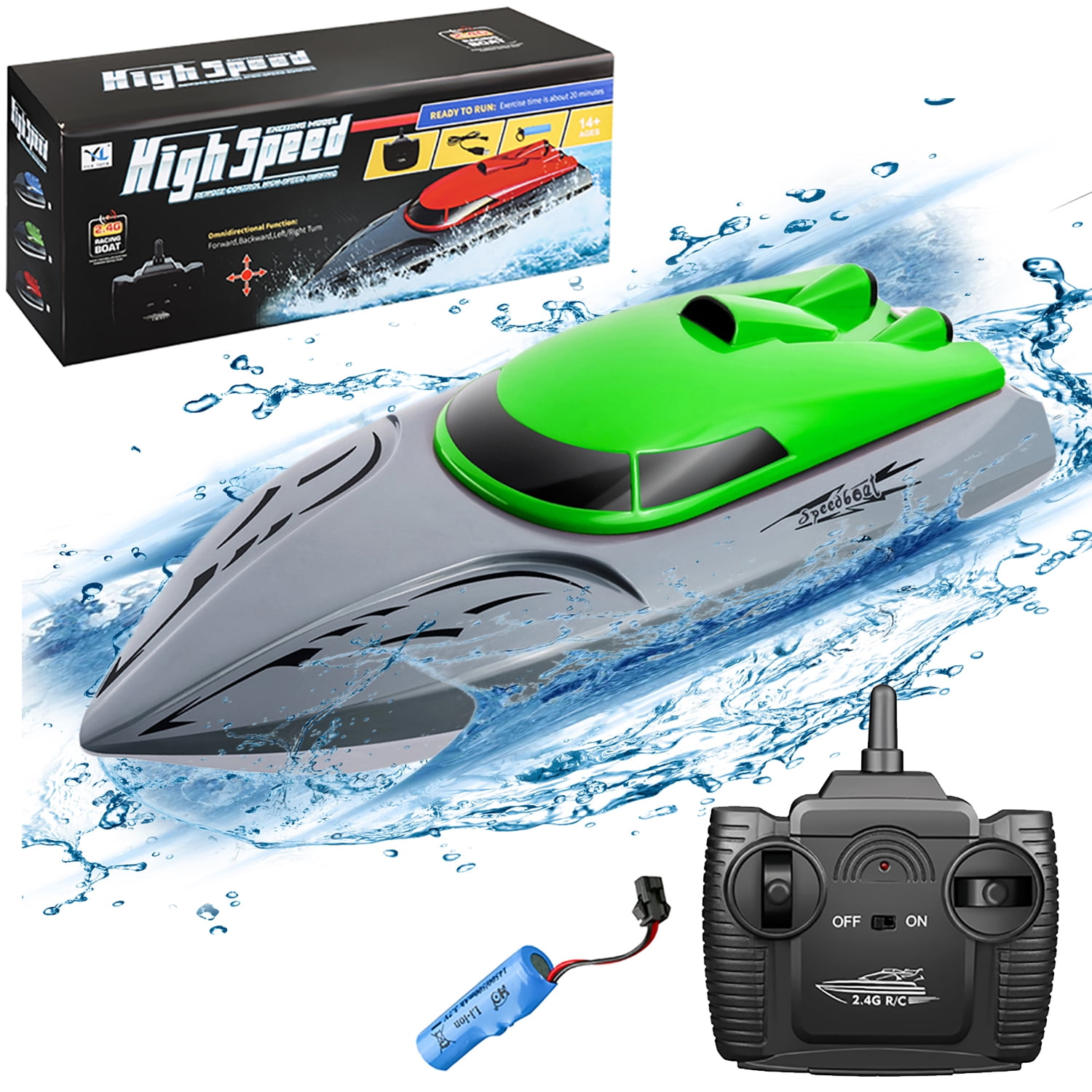 Aousin RC Boat Remote Control Boats for Pools and Lakes, 20km/h High