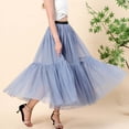 thumbnail image 4 of Women's A Line Party Dinner Tutu Skirt Brown Stretchy High Waisted Flared Skirt Half Skirt Silk Midi Skirt Plaid Skirt Set Ballet Skirts Mini Crib Skirt Split Thigh Skirt Jean Skirt for Women Stretchy, 4 of 4