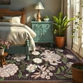 thumbnail image 2 of HOMERRY Lagre Washable 10' x 13' Area Rug for Living Room Modern Dark Purple Floral Pattern Indoor Carpet, 2 of 5