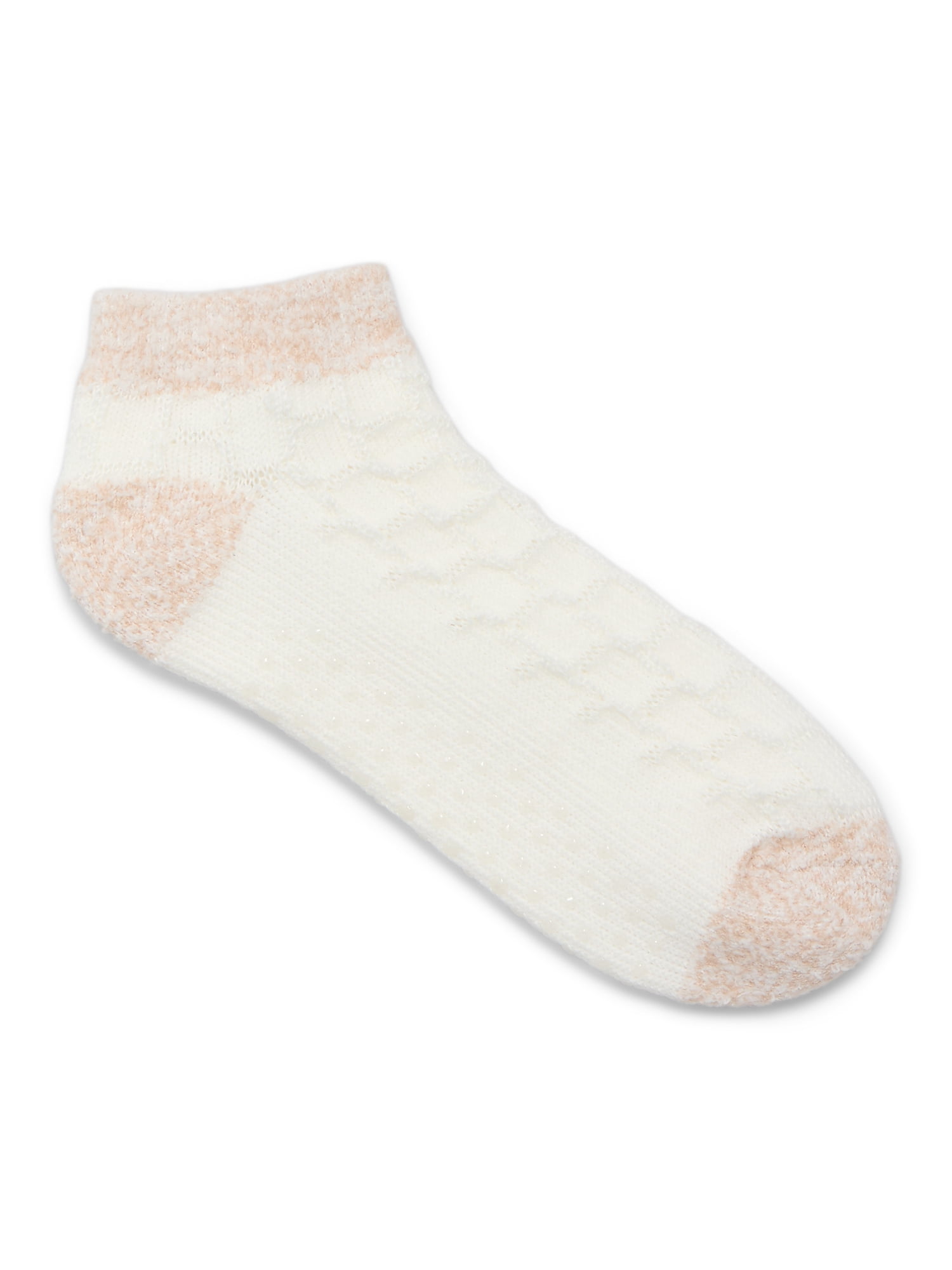 Joyspun Women's Double Layer Low Cut Lounge Socks, 3 Pack, Shoe Sizes 4-10