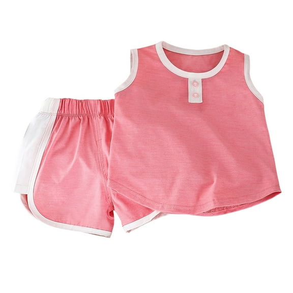 MEZZALL Girls Outfits Sets Toddler Baby Summer Winter Casual Party Vest Shorts Outfits For 6M 7Years Kids Comfortable Playwear Dailywear Leisure / 5-6 Years