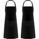 thumbnail image 1 of 2 Pack Adjustable Bib Apron Waterdrop Resistant with 2 Pockets Cooking Kitchen Aprons for Women Men Chef, Black, 1 of 4