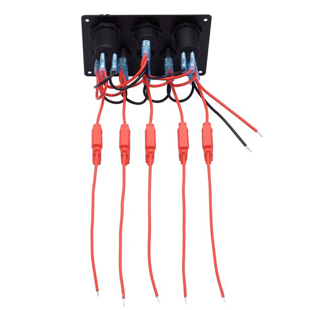 Panel De Interruptor De Luz Redondo, Puerto Usb Doble, Cargador De Coche, Voltímetro, Panel De Control Combinado, Interruptor, Cargador De Coche Y Barco Noticed EL010764-00