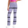 thumbnail image 6 of Gpaecead Girls' Leggings Cross Stripe Pants Color Block Soft Stretchy High Waisted Pants for Kids Child Yoga Dance 10 Years Purple, 6 of 9