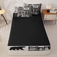 thumbnail image 4 of Erosebridal Retro Lodge Pattern Zipper Queen Comforter Set with Fitted Sheet and 2 Pillowcases,Rustic Wildlife Silhouette Zipper Bedding Set,Taupe Black Brown,Black Reversible, 4 of 6