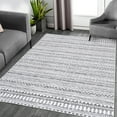 thumbnail image 6 of Yesfashion Carpets Area Rugs Washable 8'*10' Moroccan Bohemian Rug Indoor Geometric Floor Carpet Farmhouse Non Slip Low Pile Rug Bedroom,Gray Light grey 8*10ft, 6 of 7
