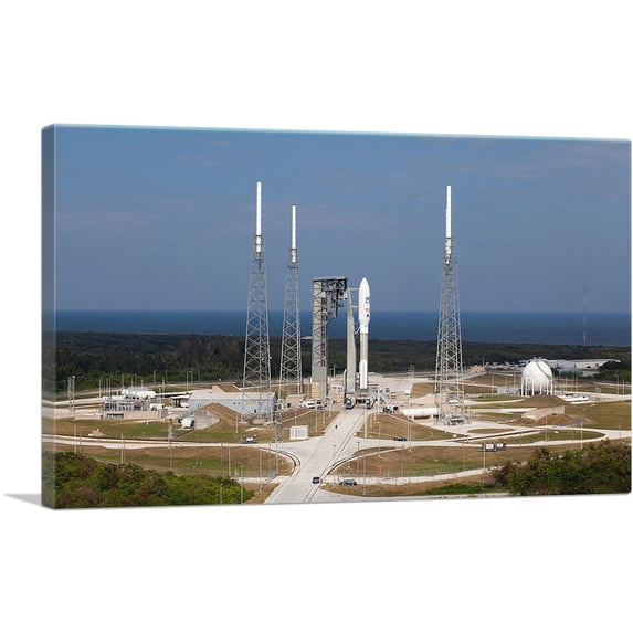 ARTCANVAS NASA Atlas V with GOES-R Arrives at Space Launch Complex 41 Canvas Art Print - Size: 60" x 40" (1.50" Deep) (3-Piece)