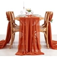 thumbnail image 4 of XINQIHANG Chiffon Table Runner Rust 2 Packs 27x120 Inches Wedding Table Runners Vintage Romantic Table Runner for Birthday Party Cake Table Decoration, 4 of 7