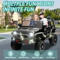 thumbnail image 4 of Xuanlur 24V 2 Seater Ride on Toys for Kids, Kids Ride on Truck with Remote Control, 20.28" Wide Seat, Powerful 400W Motor, Bluetooth, MP3, 2 Seat Belts, Lights (Black), 4 of 8