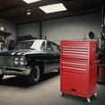 thumbnail image 7 of Noaman 8-Drawer Rolling Tool Storage Cabinet with Detachable Top Tool Box, 24.4"L x 13"W x 42.5"H, Steel Construction, Lockable Wheels & Side Hooks, Red, 7 of 7