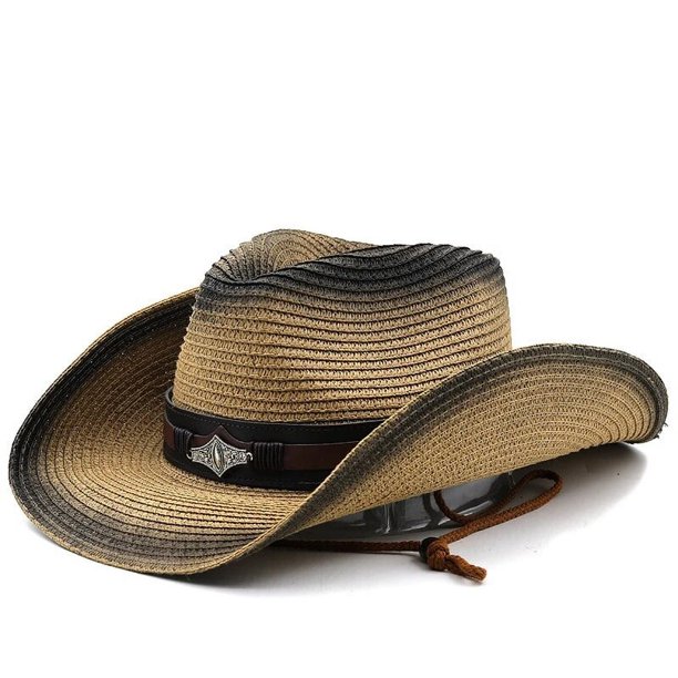 Sombrero de paja estilo vaquero para hombre y mujer, sombrero de ala de verano, personalizado, para vacaciones, playa, 2022