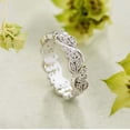thumbnail image 3 of Silver & Stone Jewels 0.35 Ct CZ Vintage Wedding Band Ring Women's 14k White Gold Finish, 3 of 5