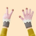 thumbnail image 5 of Women's Winter Touchscreen Wool Magic Gloves Warm Knit Fleece Lined for Women for Cold Weather,Pink, 5 of 5