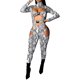 thumbnail image 2 of ICHUANYI Clearance Women's Jumpsuits Leopard Print Sexy Hollow Out Long Sleeve Buckle Jumpsuit ICHUANYI "ICHUANYI", 2 of 9