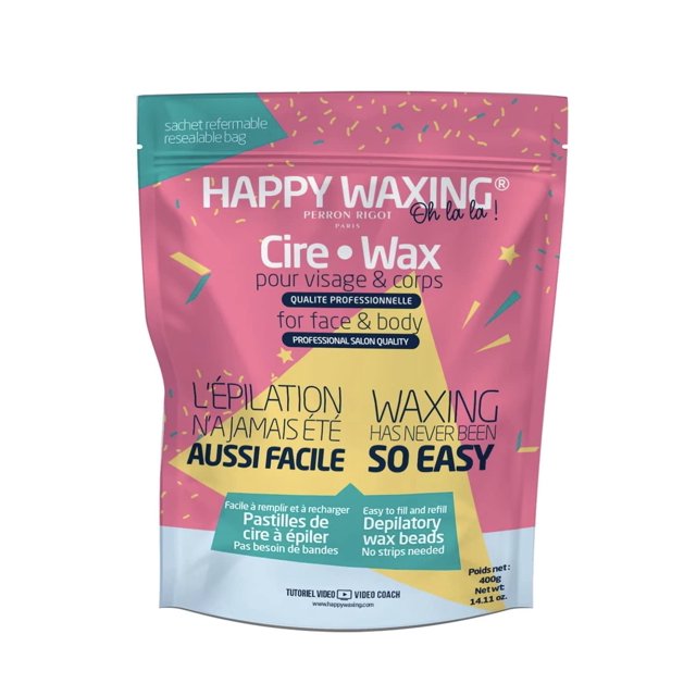 Happy Waxing - Recambio de perlas de cera - Fácil de aplicar - Depilación sin dolor - Textura de gel suave - Fórmula patentada que ofrece resultados de alto rendimiento - Eficiente para todas las área