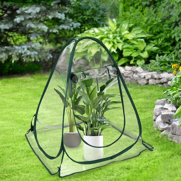 AEVXKHI Pop Up Greenhouse Cover with Ground Stakes and Carry Bag, Mini Greenhouse Foldable Pop Up Greenhouse, Waterproof Small Greenhouse for Cold Frost Protection