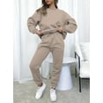 thumbnail image 4 of Solid Two-piece Set Long Sleeve Tops & Drawstring Jogger Pants Women's Clothing, 4 of 8