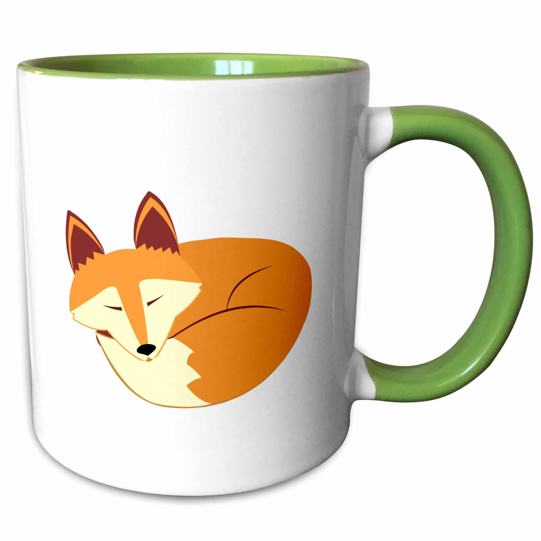 Green And White Mug Design Custom Dog Lover Mug  11oz Ceramic Mug With  Green Interior, American Eskimo Dog Design Dog Mom Gift