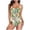 Green, variant on Busydd Womens Swimsuits Fashion Square Neck Monokini Swimsuits Hawaiian Tropical Floral Print Tummy Control Swimwear High Waisted Halter Beachwear Modest Full Coverage Tie Side One Piece Swimsuit