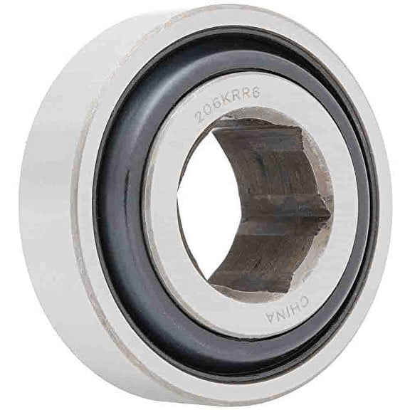 [1-Pack] 206KRR6 - Agriculture Bearing, Hex Bore, Two Single Lip Seals, 1.001 in x 2.4409 in x 0.9450 in (ID x OD x Width) | 25.425 mm x 61.999 mm x 24.003 mm (ID x OD x Width)
