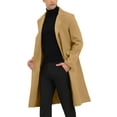thumbnail image 4 of INSPIRE CHIC Men's Coats Single Breasted Lapel Collar Long Sleeve Back Slit Outerwear Coat XL Khaki, 4 of 7