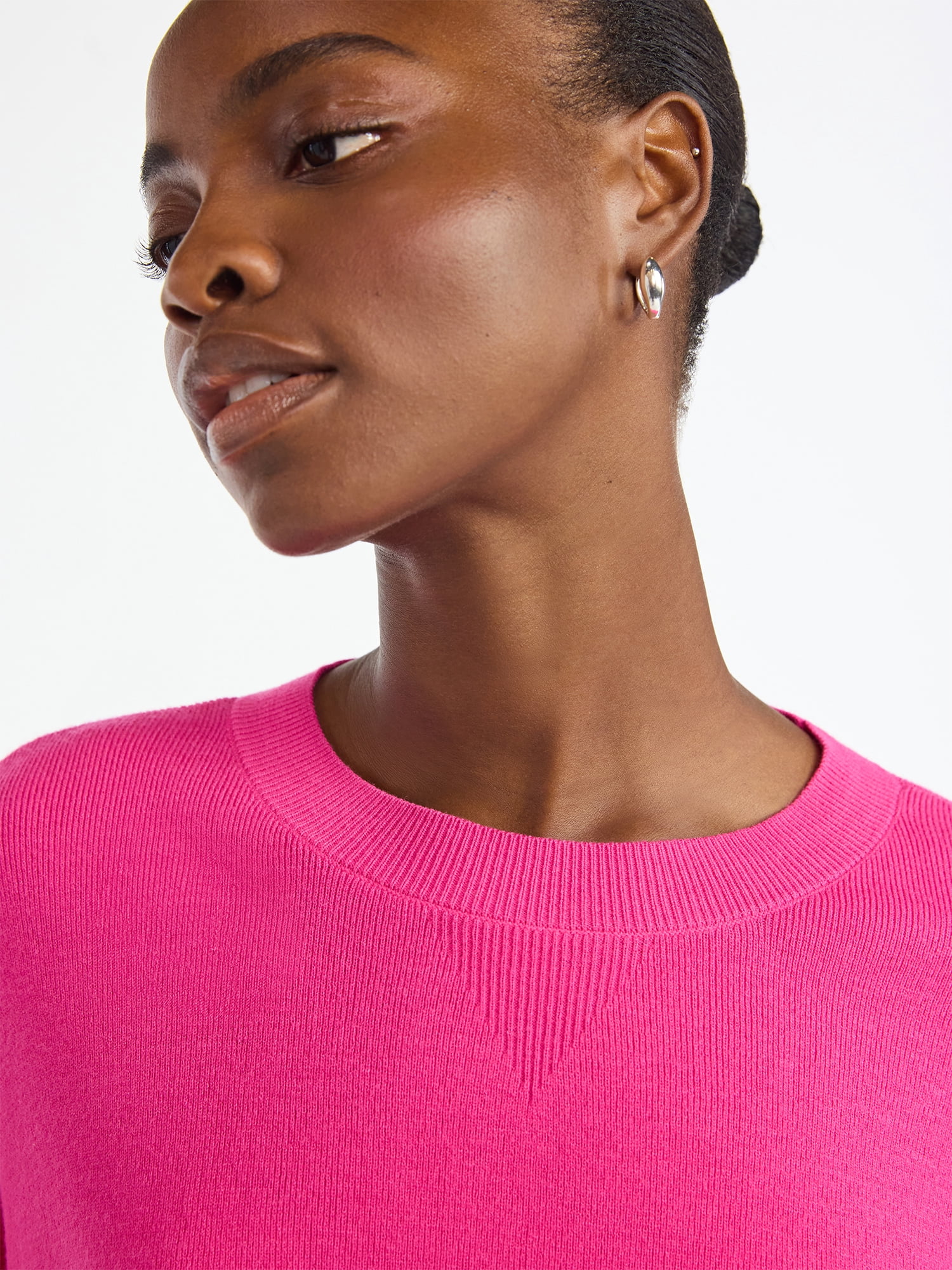 Scoop Women's and Women's Plus Oversized Crewneck Sweater, Lightweight, Sizes XS-4X