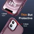 thumbnail image 6 of for iPhone 12 Case & iPhone 12 Pro Case with Invisible Magnetic Ring Stand Translucent iPhone 12 & 12 Pro Phone Case 6.1" [Compatible with MagSafe][Great Grip Feeling], Wine Red, 6 of 16