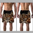 thumbnail image 3 of luoweisi Men's Beach Shorts Quick Dry Swim Trunks with Mesh Lining Christmas Night M, 3 of 5