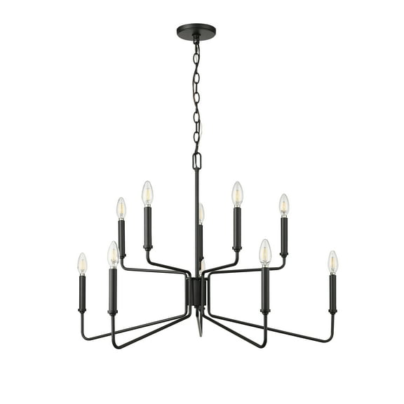 Millennium Lighting 98009 Senoia 9 Light 33" Wide Pillar Candle Style Chandelier - Nickel
