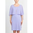 thumbnail image 2 of Glamour Scoop Neck Chiffon Cape Short Sleeve ITY Dress-LAVENDER / 16, 2 of 5