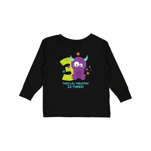 Inktastic Monster 3rd Birthday Boys or Girls Long Sleeve Toddler T-Shirt