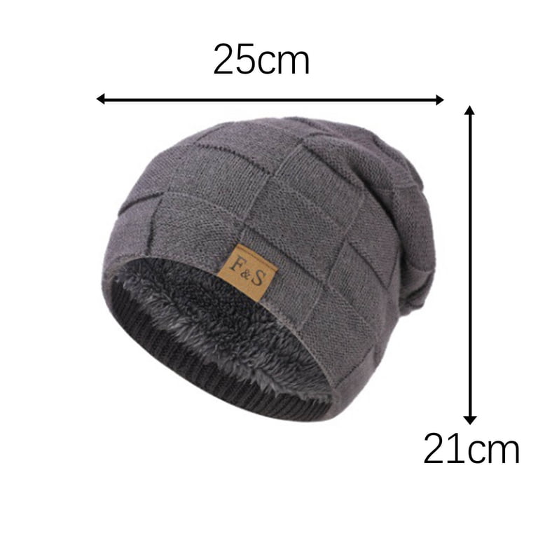 Luxalzxs Beanie Hat for Men, Thick Warm Fleece Lined Knit 