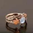thumbnail image 3 of Fashion Antique Gold Twig Maple Leaf Moonstone Ring Anniversary Gift Engagement-8811-Silver, 3 of 5