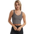thumbnail image 4 of Rosvigor Womens Sports Bras Longline Wirefree Padded Workout Tank Tops for Women Gym Running Yoga, 4 of 5