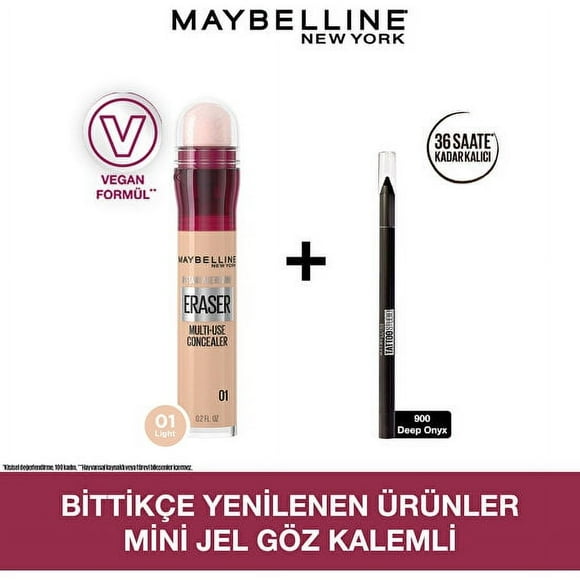 Maybelline New York Instant Anti Age Eraser Concealer - 01 Light +Mini Tattoo Liner Come Pencil