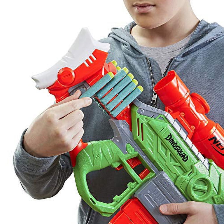 Nerf DinoSquad Rex-Rampage Motorized Dart Blaster, 10-Dart Clip