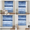 thumbnail image 5 of Blue Stripes Semi Sheer Curtains Drapes for Living Room,Bedroom,French Doors Window 72 Inches Long,Watercolor Retro Ombre Abstract Tie Dye Art Rod Pocket Chiffon Curtain Drapery Voile Draperies Panel, 5 of 8