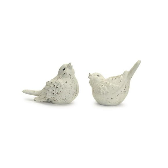 Melrose 66321 Terracotta Bird Figurine, Cream & Brown - Set of 4